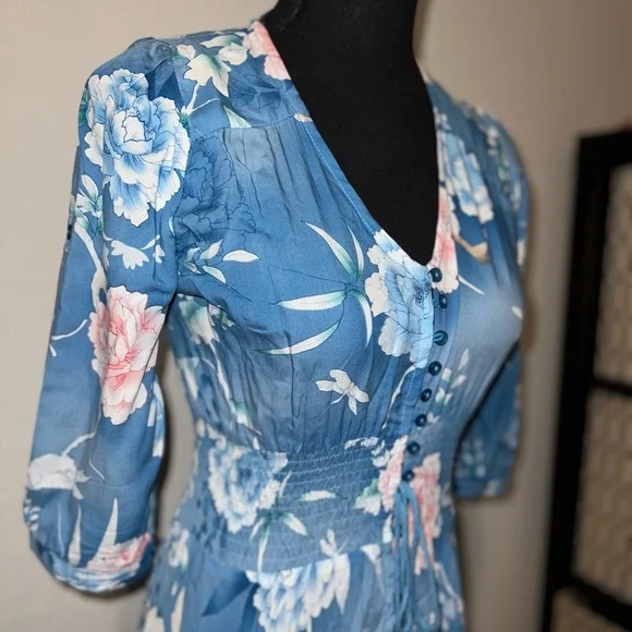 Jaase Blue Floral boho maxi Dress - Picture 6 of 10